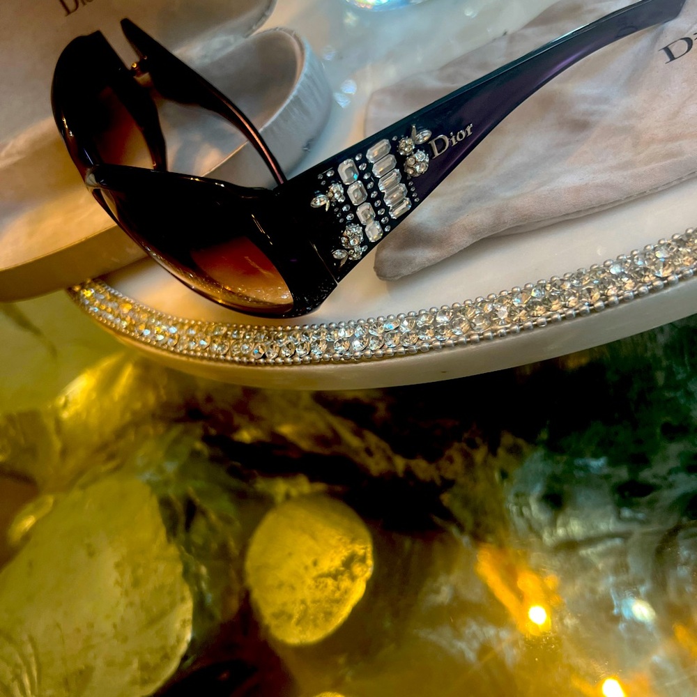 Women’s Purple/Rhinestone Classic  Dior Sunglasses